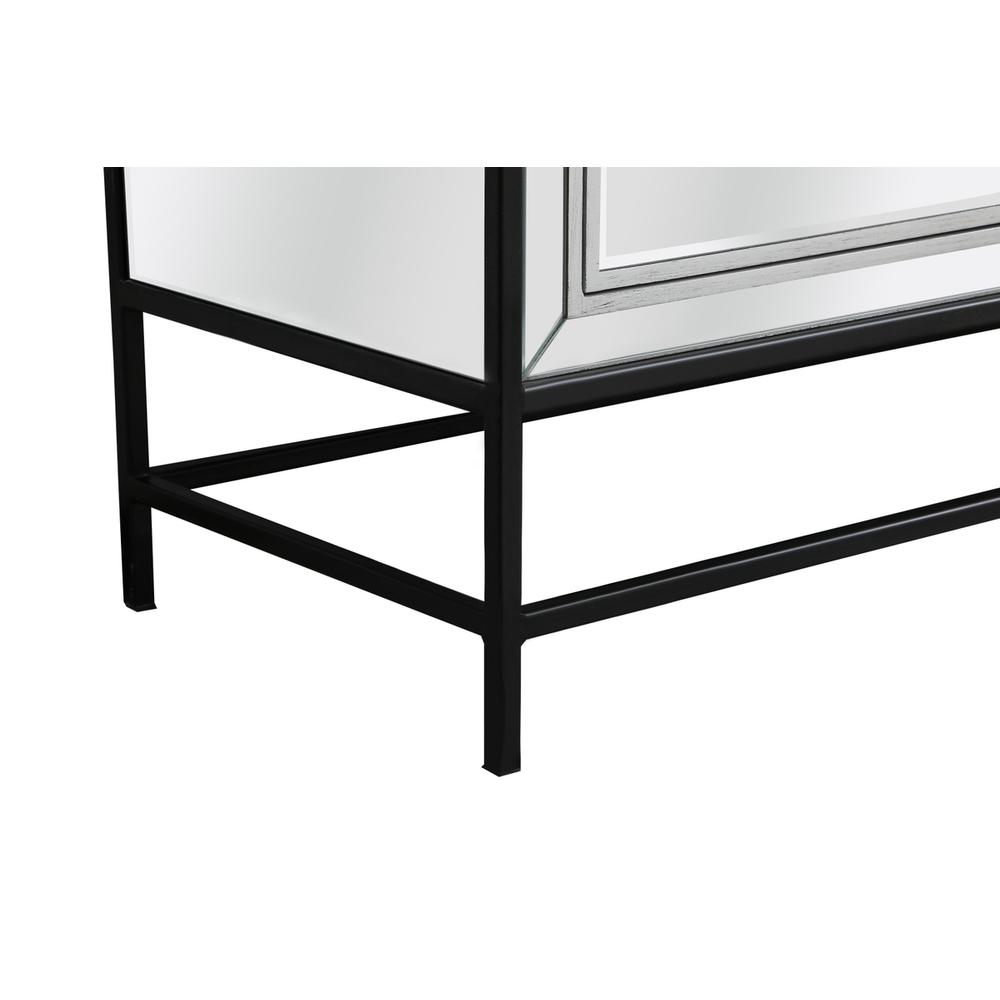 James 72 In. Mirrored Credenza In Black. Picture 7