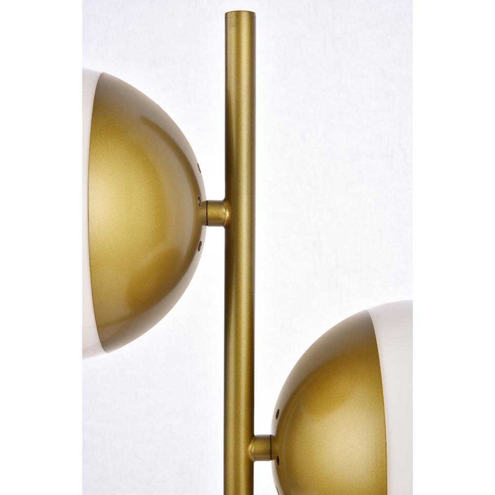 Eclipse 2 Lights Brass Table Lamp With Frosted White Glass. Picture 5