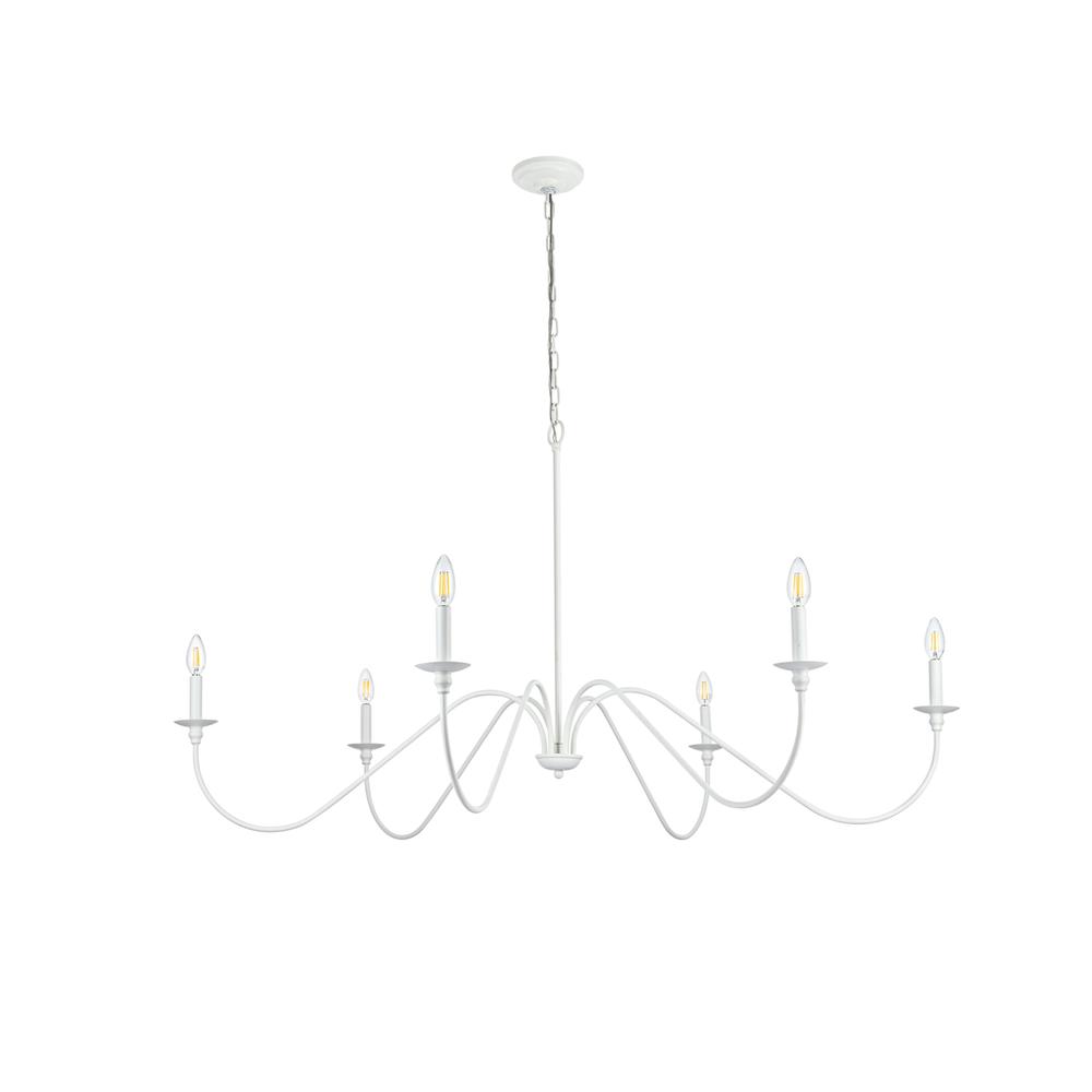 Rohan 54 Inch Chandelier In White. Picture 6