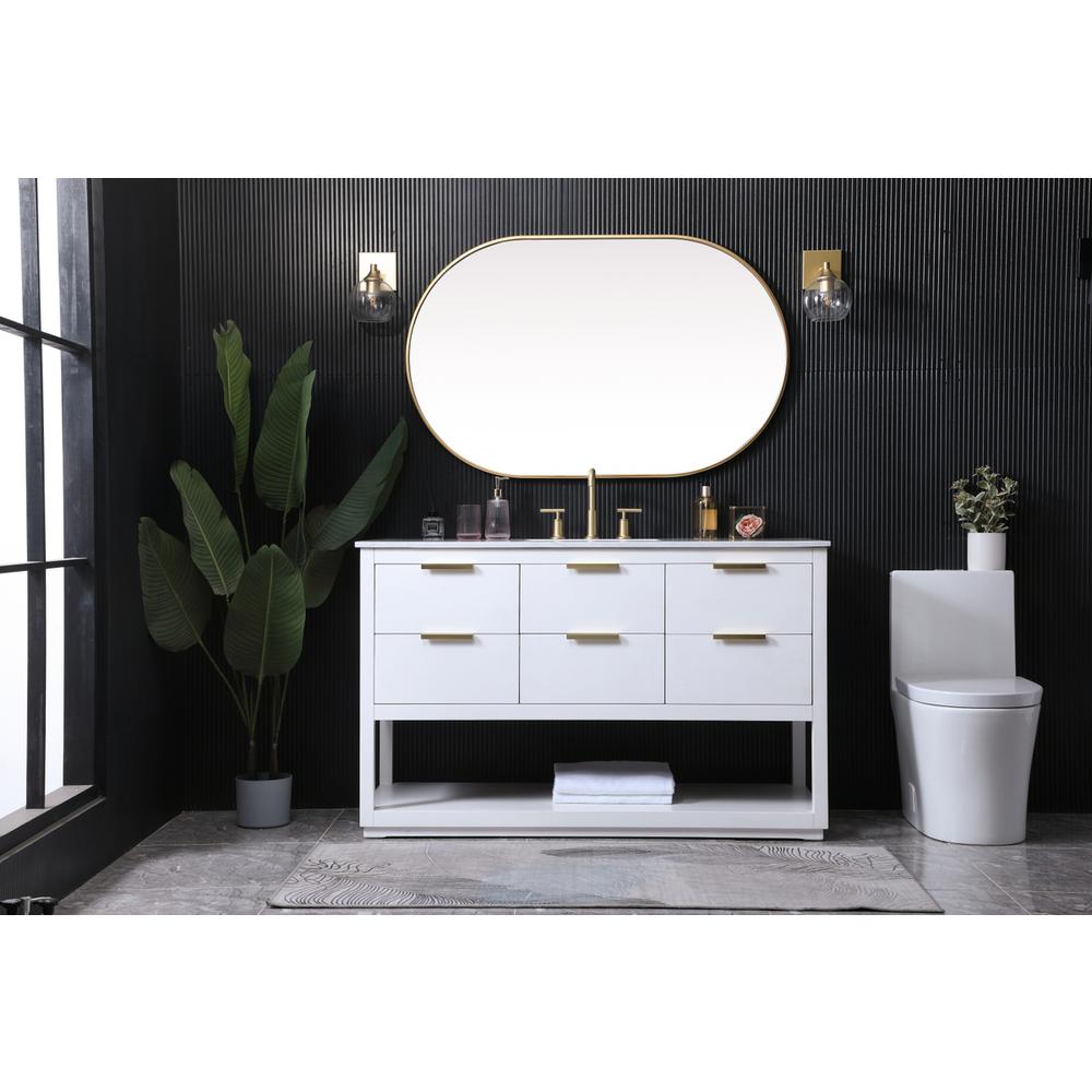 54 Inch Single Bathroom Vanity In White. Picture 4