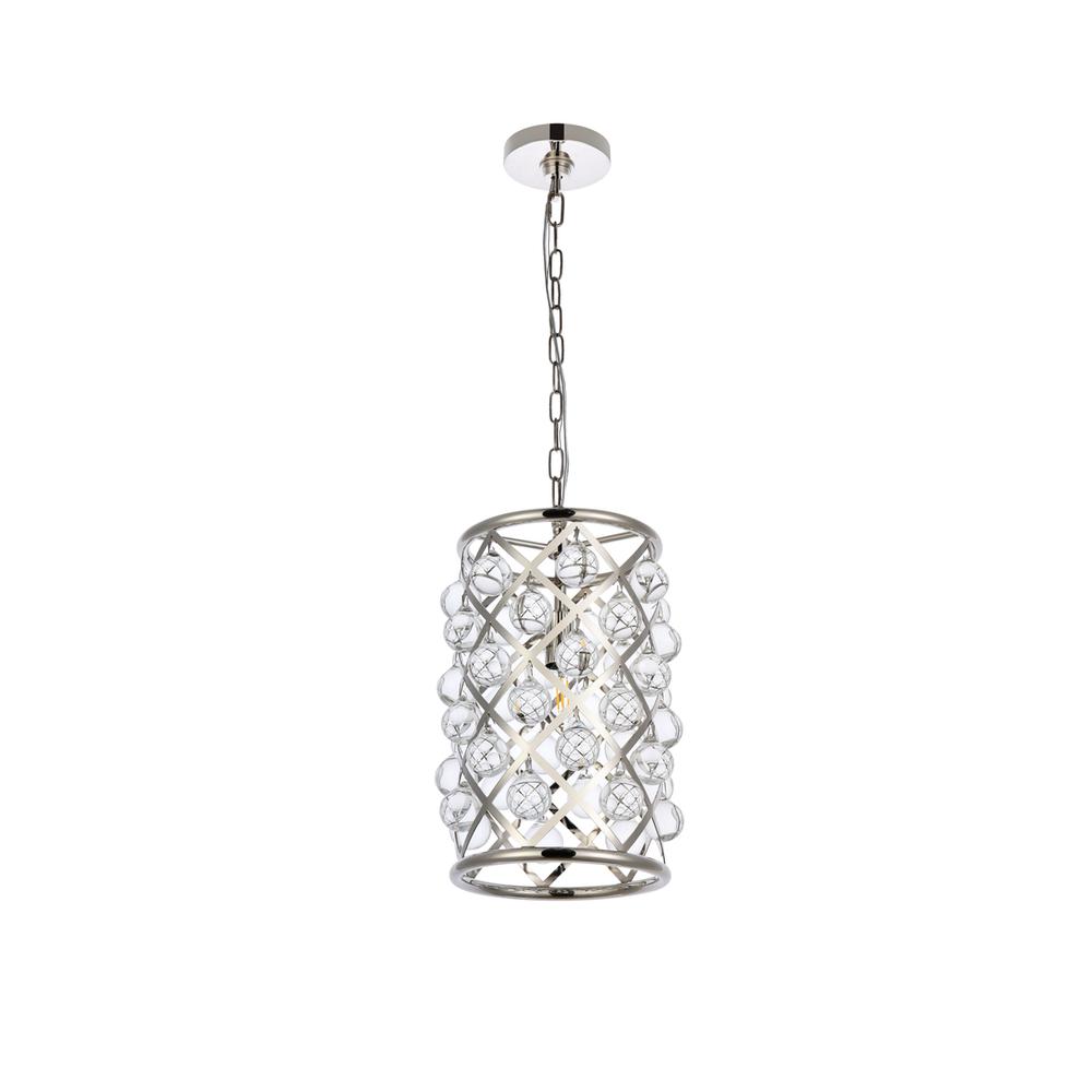 Madison 1 Light Polished Nickel Pendant Clear Royal Cut Crystal. Picture 6
