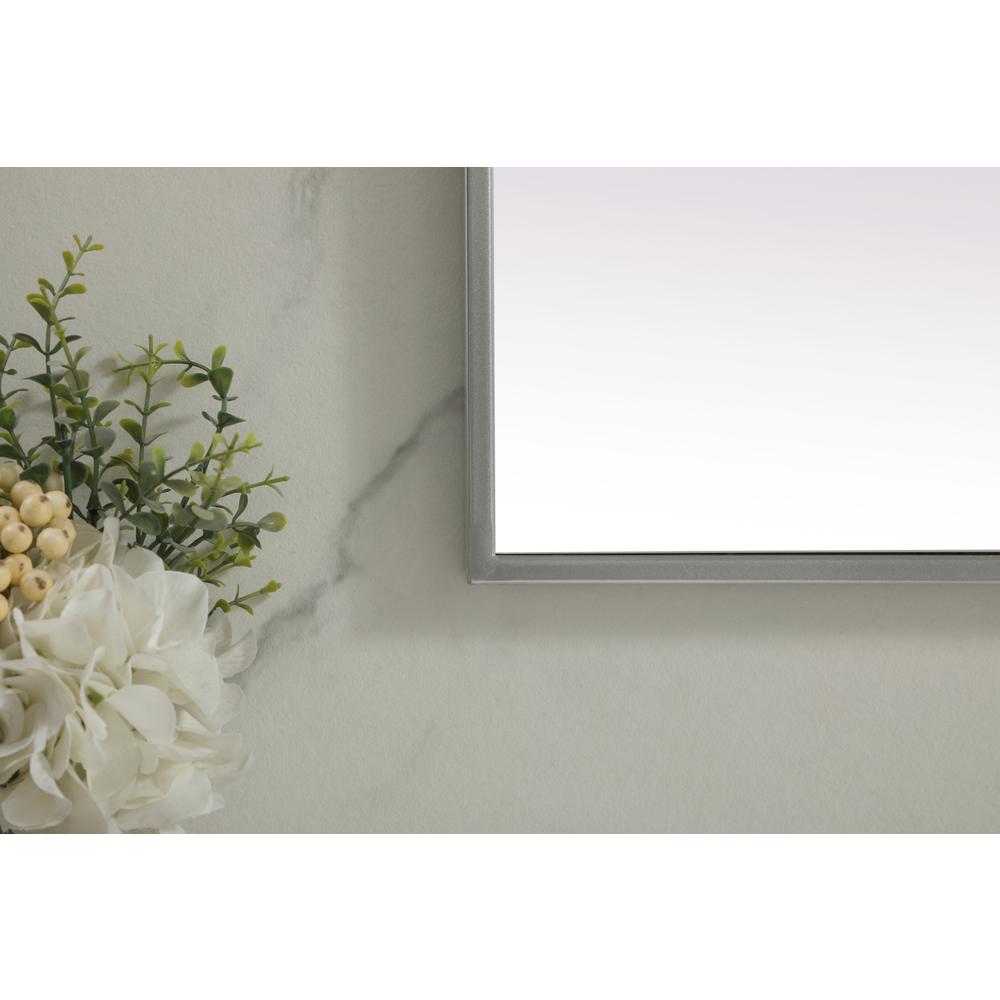 Metal Frame Rectangle Mirror 24X36 Inch In Silver. Picture 5