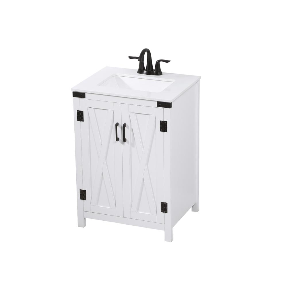24 Inch Single Bathroom Vanity In White. Picture 8