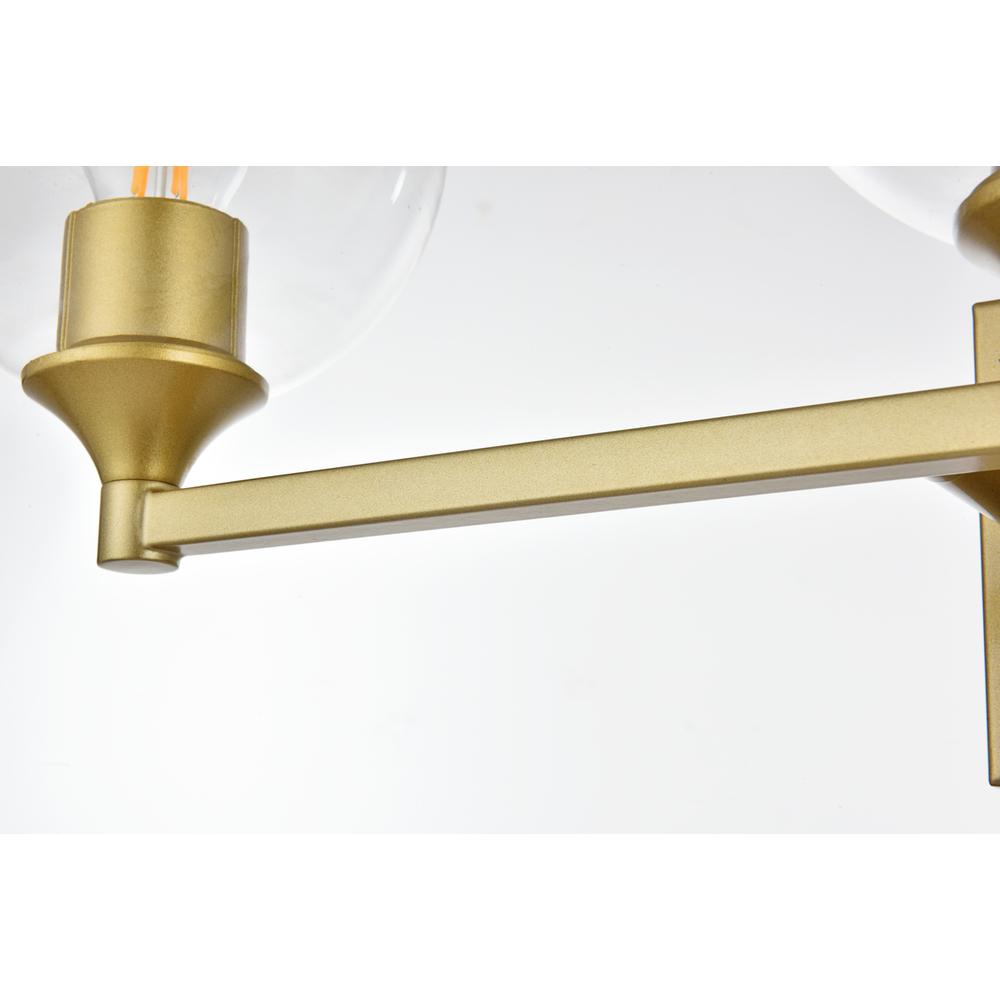 Foster 3 Light Brass And Clear Bath Sconce. Picture 5