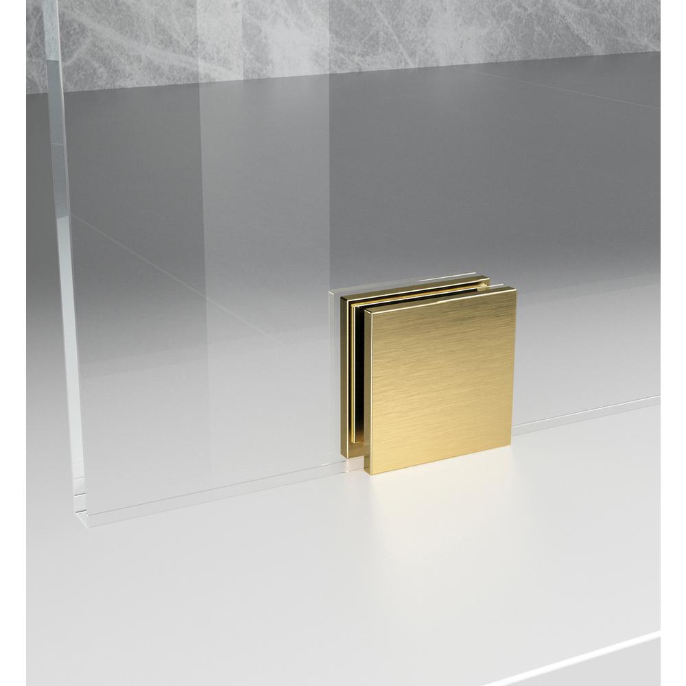 Fixed Frameless Shower Door 35 X 78 Brushed Gold. Picture 6