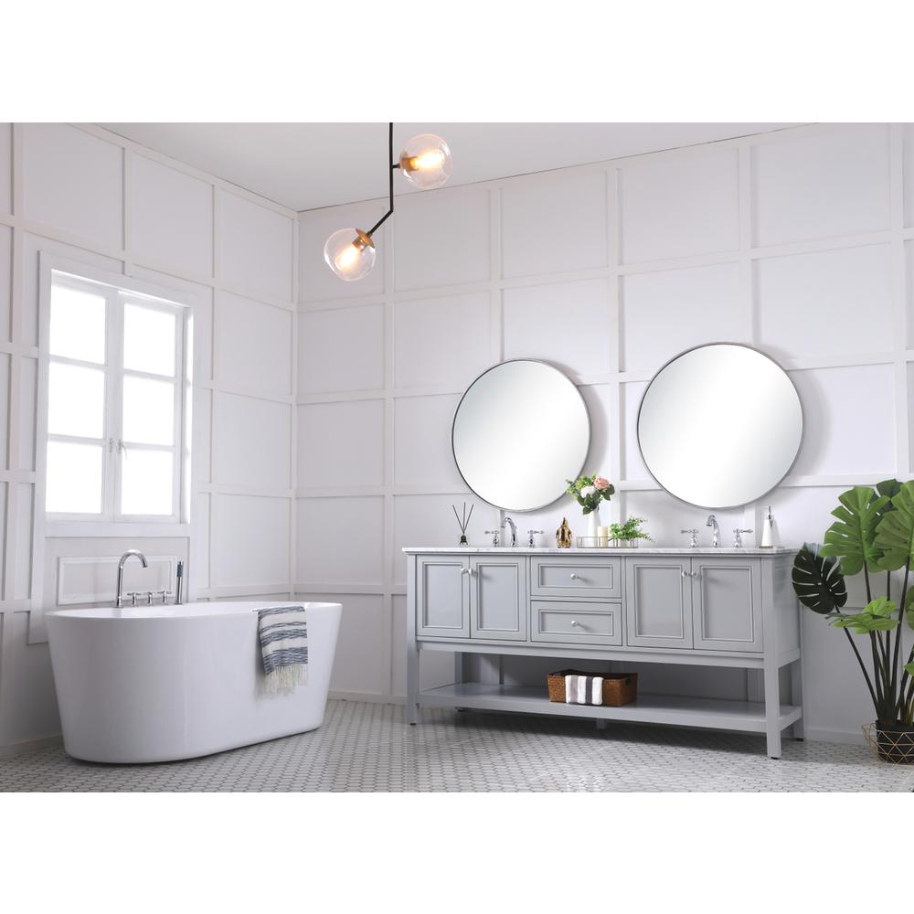 72 In. Double Sink Bathroom Vanity Set In Grey. Picture 9