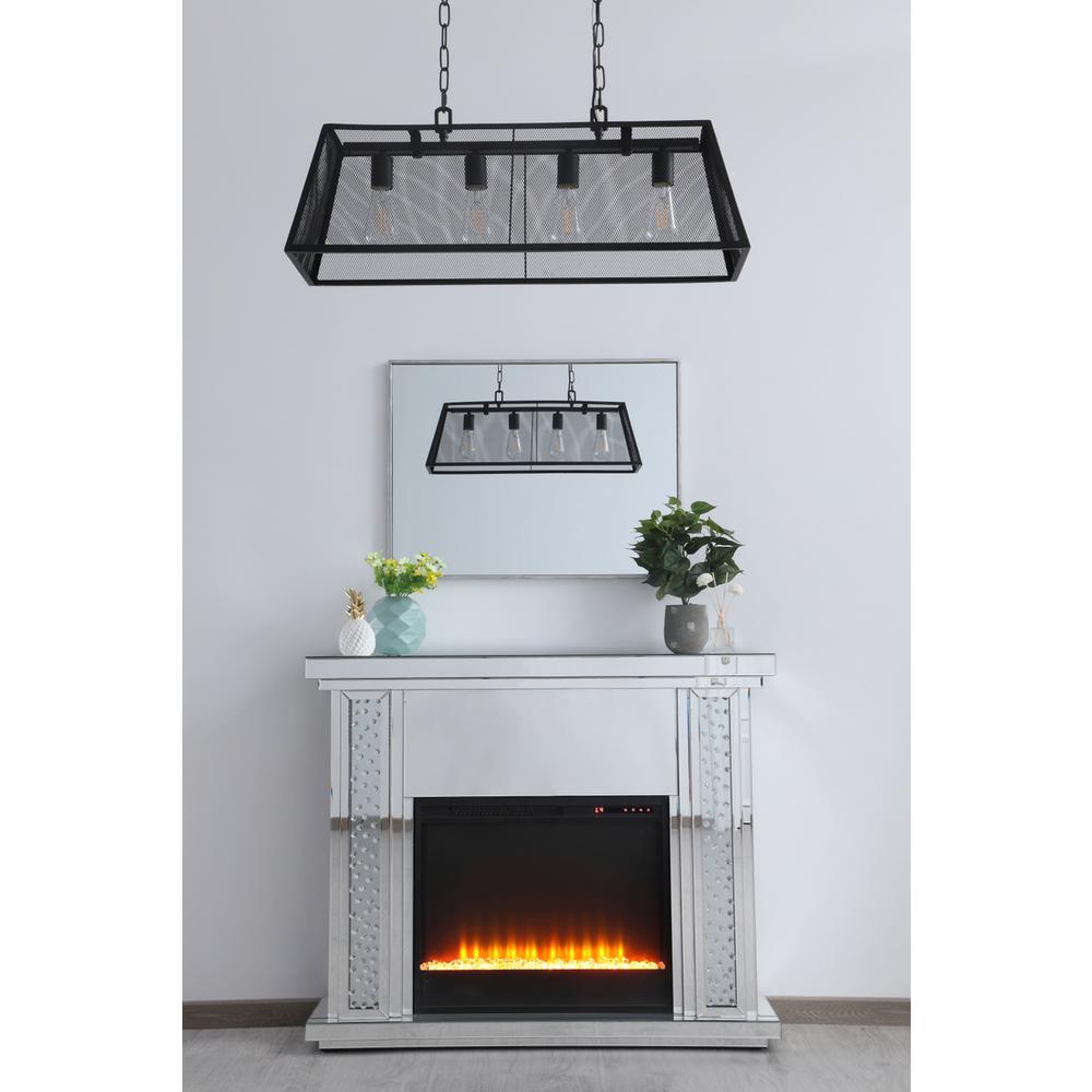 47.5 In. Crystal Mirrored Mantle With Crystal Insert Fireplace. Picture 4