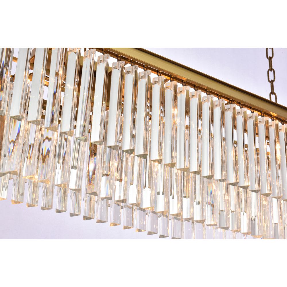 Sydney 50 Inch Rectangle Crystal Chandelier In Satin Gold. Picture 5