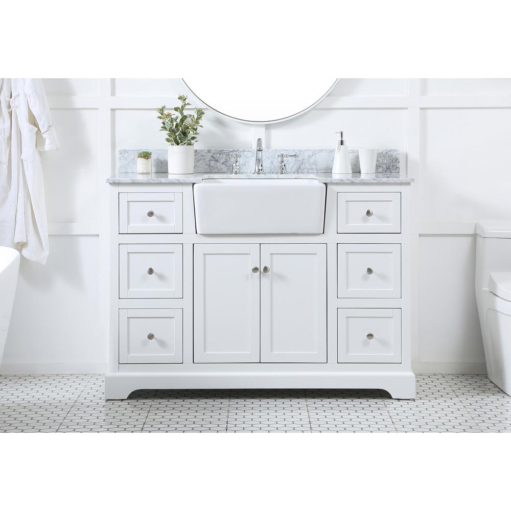 48 Inch Single Bathroom Vanity In White. Picture 14
