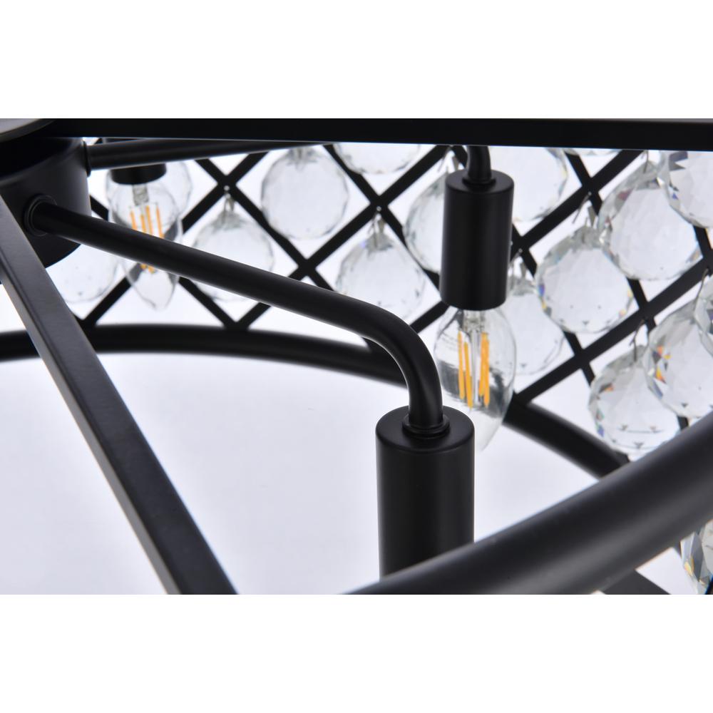 Madison 6 Light Matte Black Chandelier Clear Royal Cut Crystal. Picture 4