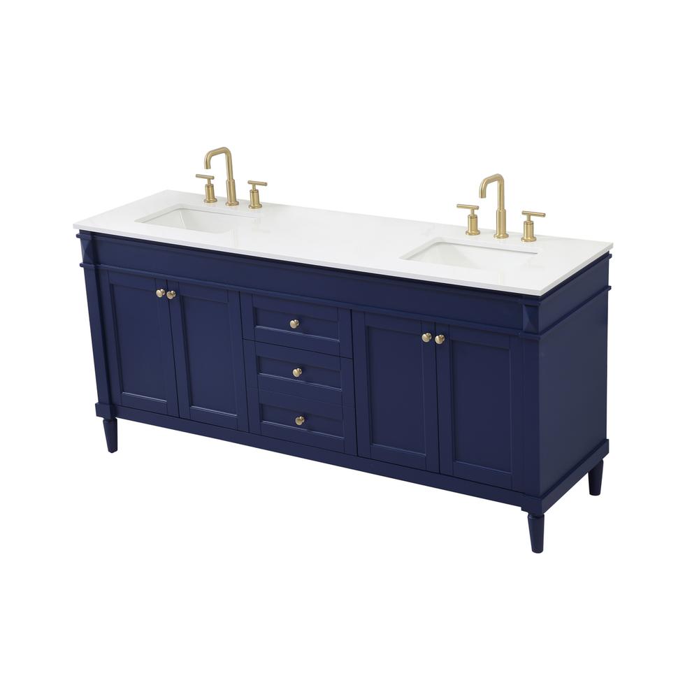 72 Inch Double Bathroom Vanity In Blue. Picture 8