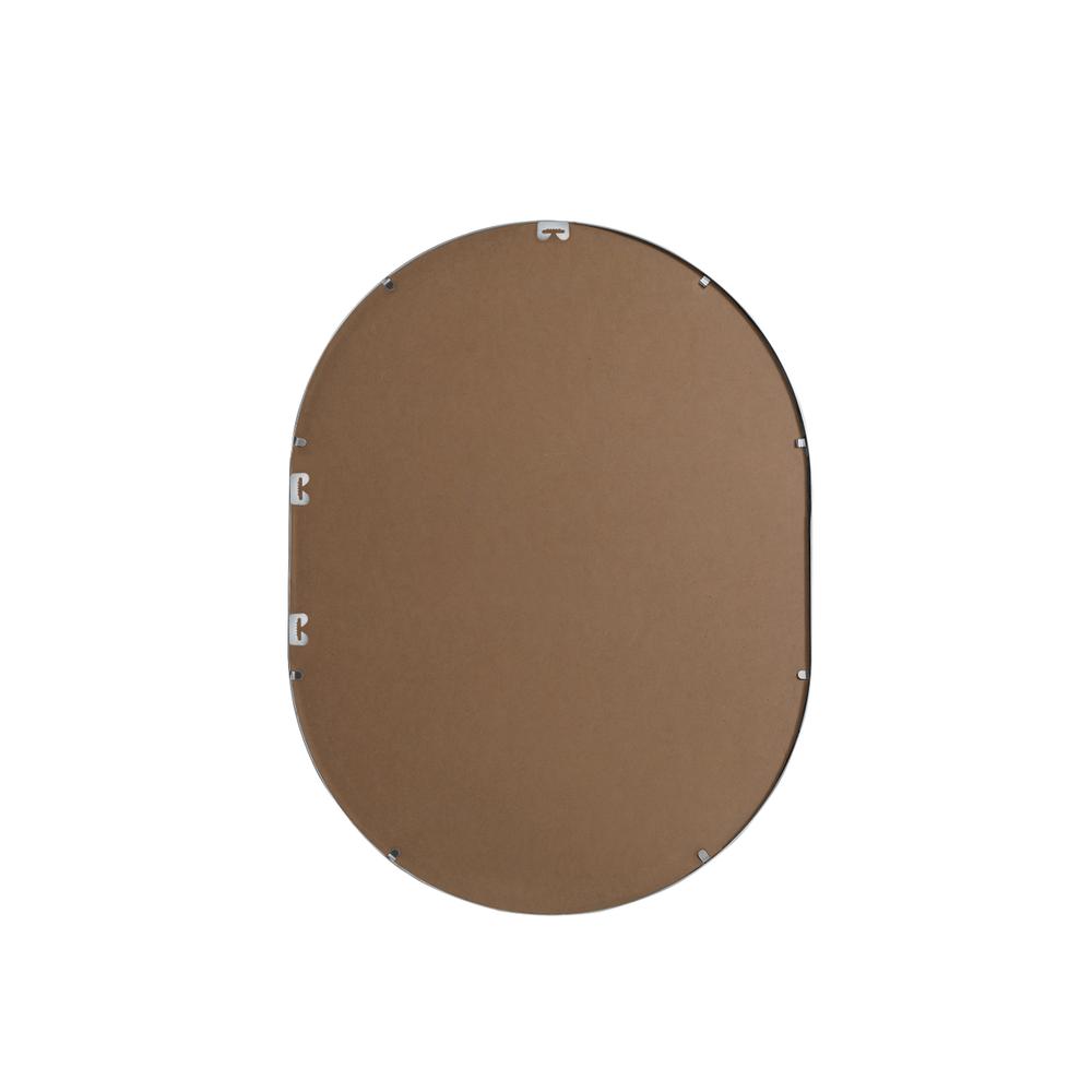 Metal Frame Oval Mirror 30X40 Inch In Silver. Picture 10