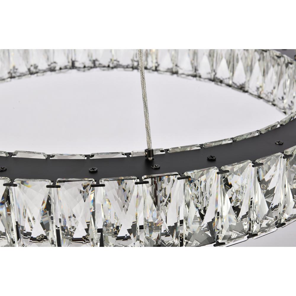 Monroe 23 Inch Led Round Single Pendant In Black. Picture 4