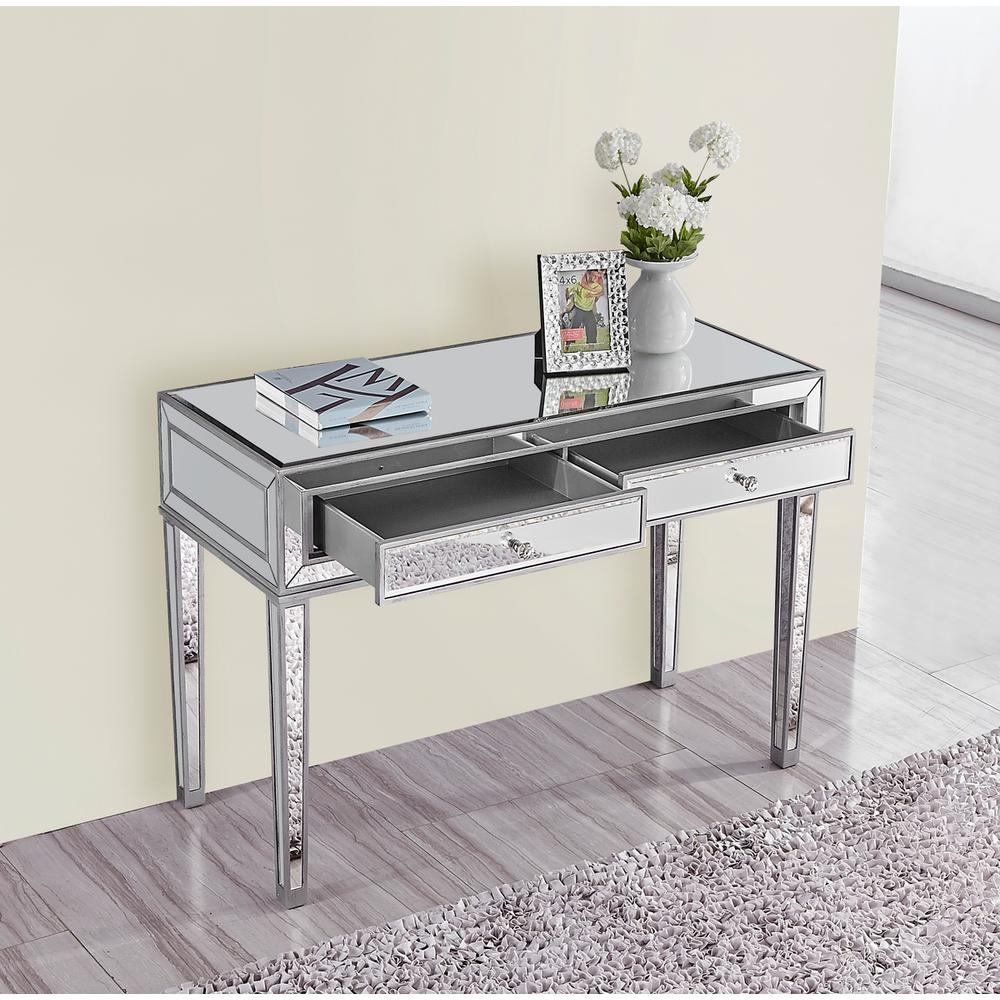 Desk 42In. W X 18In. D X 30In. H In Antique Silver Paint. Picture 11