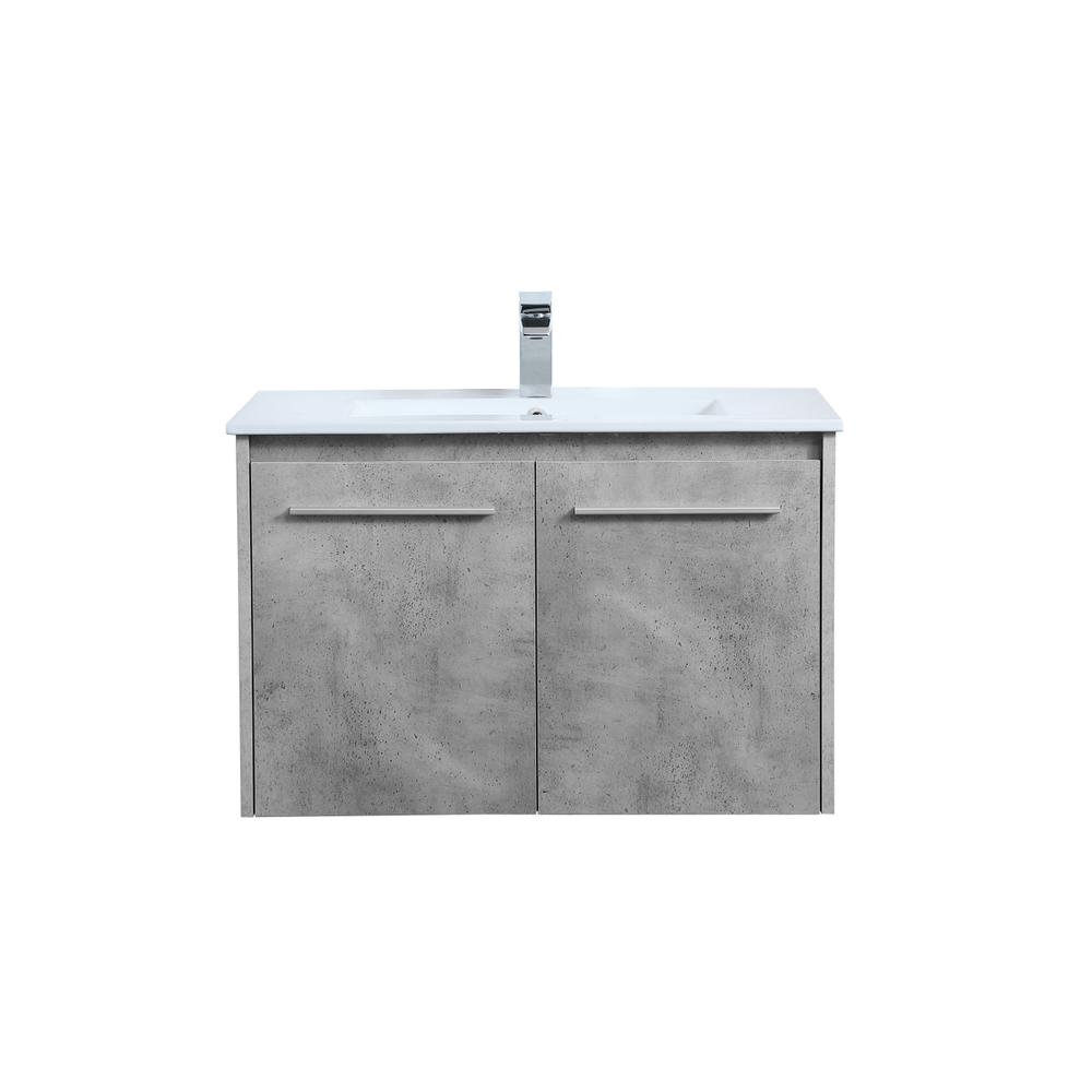 30 Inch  Single Bathroom Floating Vanity In Concrete Grey. Picture 1