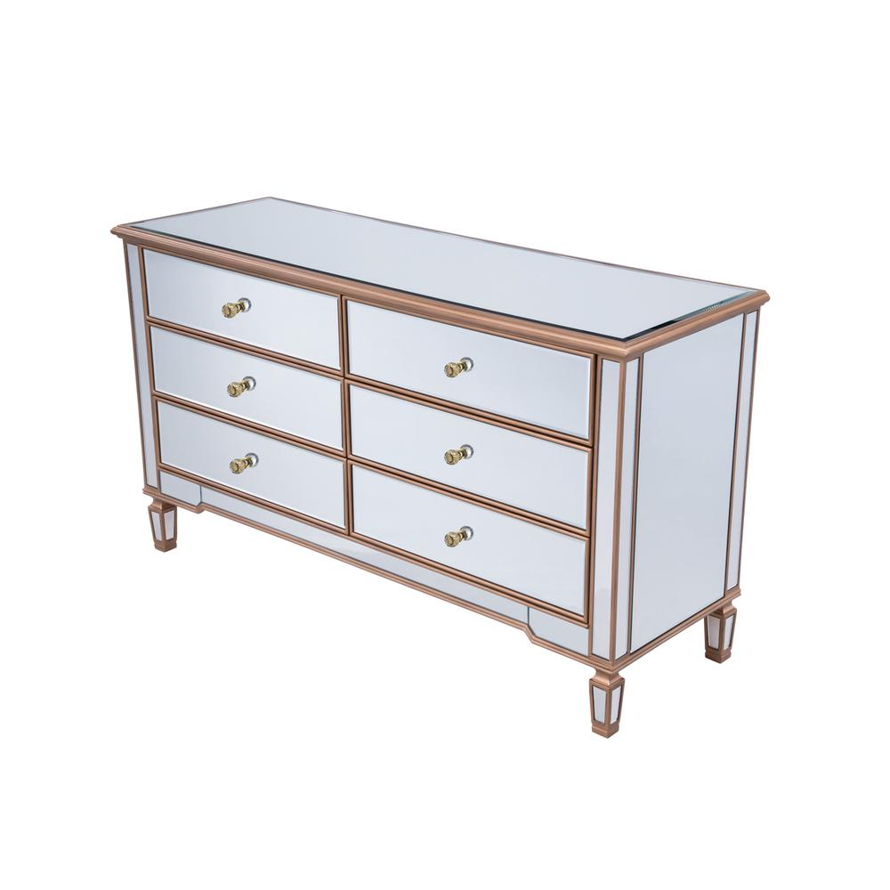 6 Drawers Cabinet 60 In. X 20 In. X 34 In. In Gold Paint. Picture 5