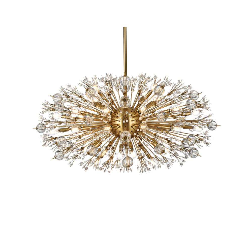 Vera 42 Inch Crystal Starburst Oval Pendant In Gold. Picture 2