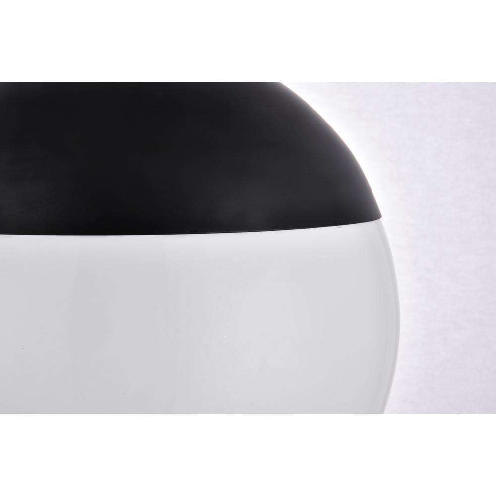 Eclipse 1 Light Black Pendant With Frosted White Glass. Picture 3