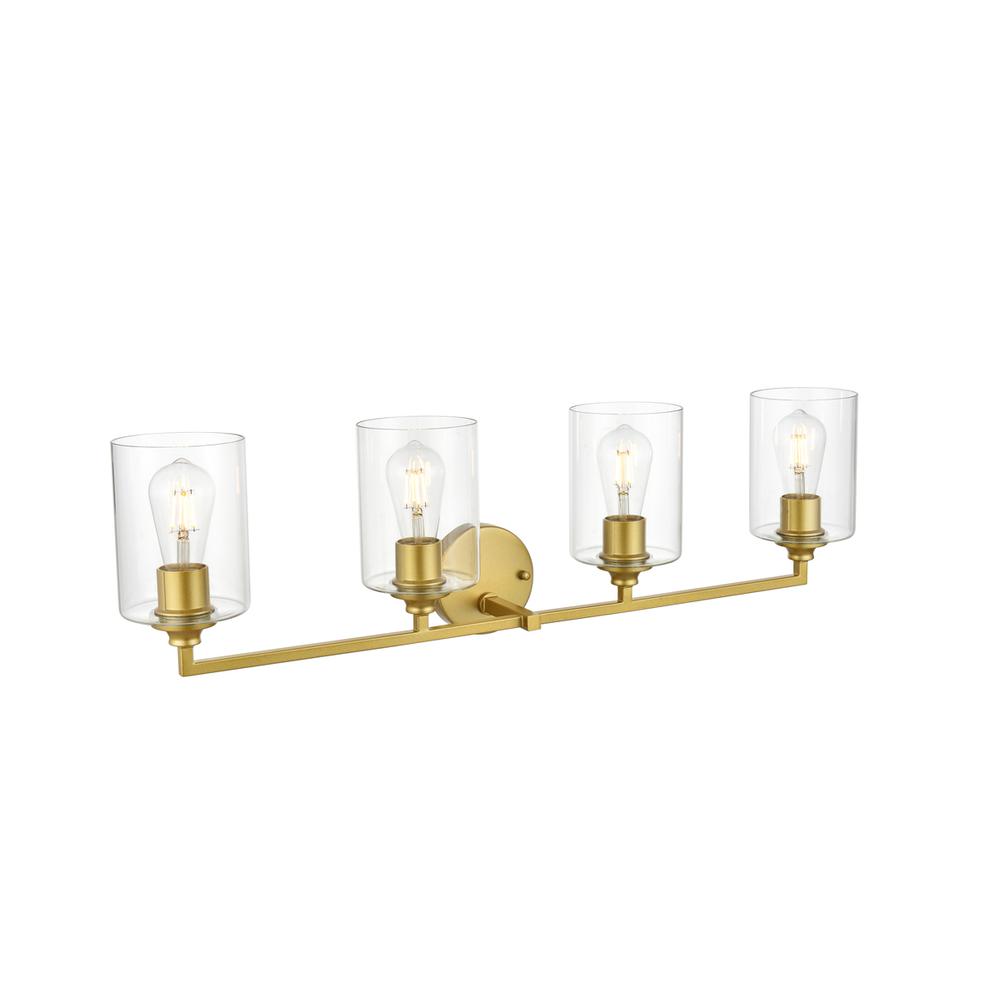 Mayson 4 Light Brass And Clear Bath Sconce. Picture 3