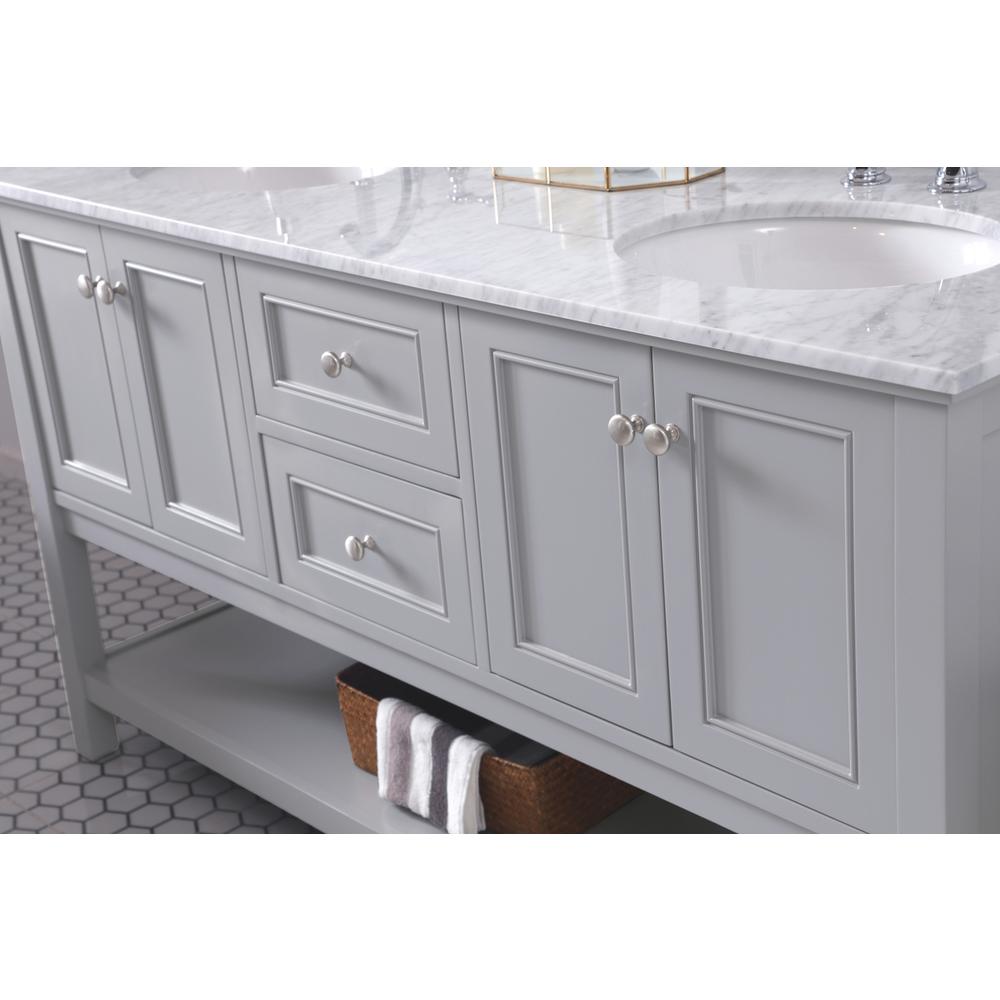 60 In. Double Sink Bathroom Vanity Set In Grey. Picture 5