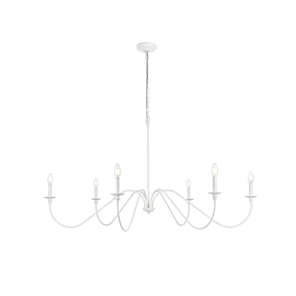 Rohan 54 Inch Chandelier In White. Picture 1