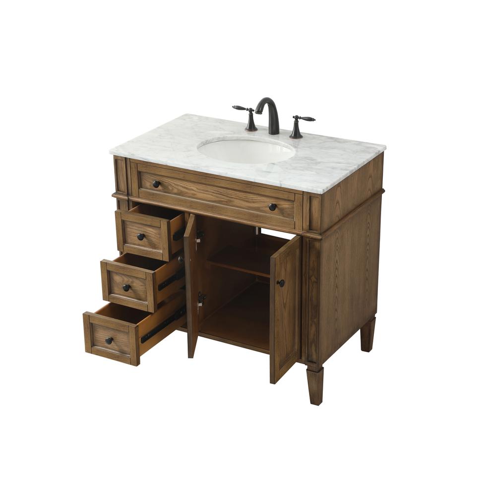 36 Inch Single Bathroom Vanity In Driftwood. Picture 9