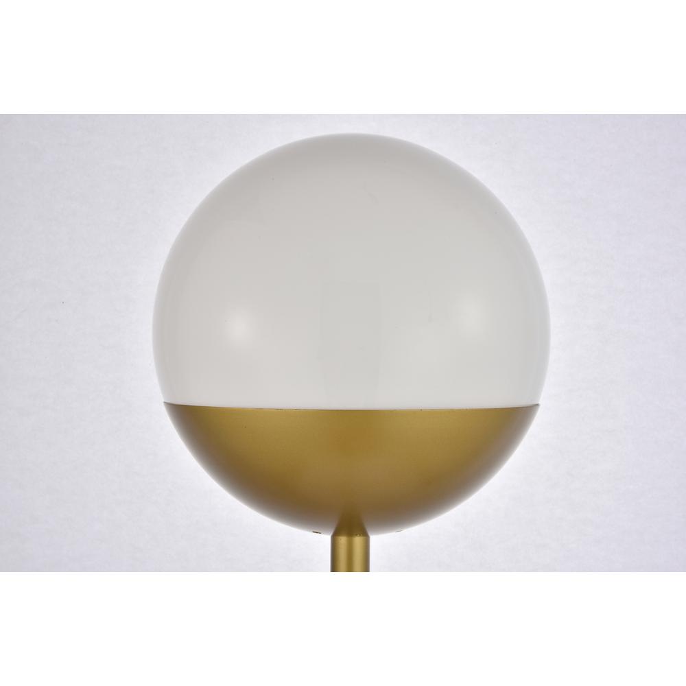 Eclipse 1 Light Brass Floor Lamp With Frosted White Glass. Picture 3