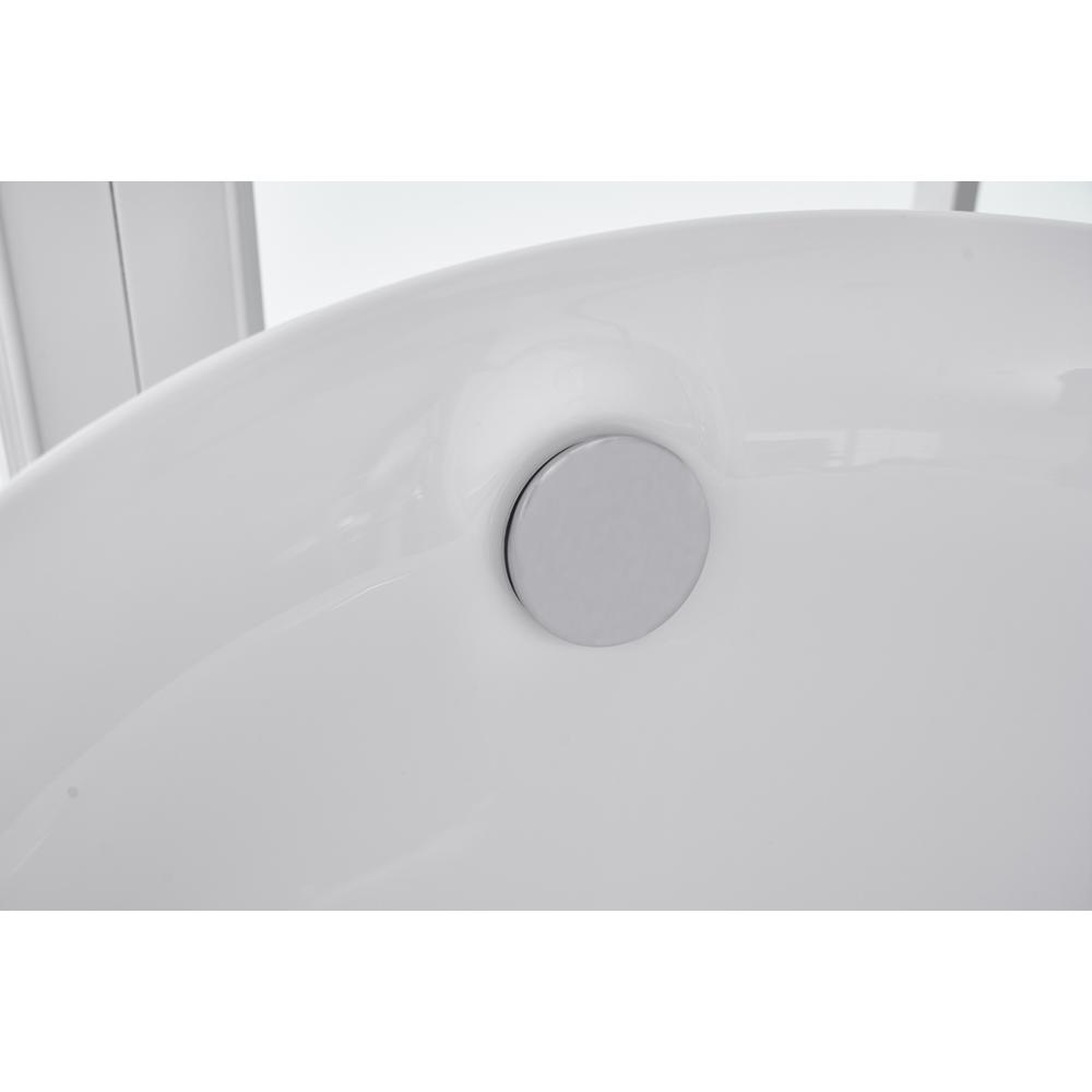 54 Inch Soaking Single Slipper Bathtub In Glossy White. Picture 10