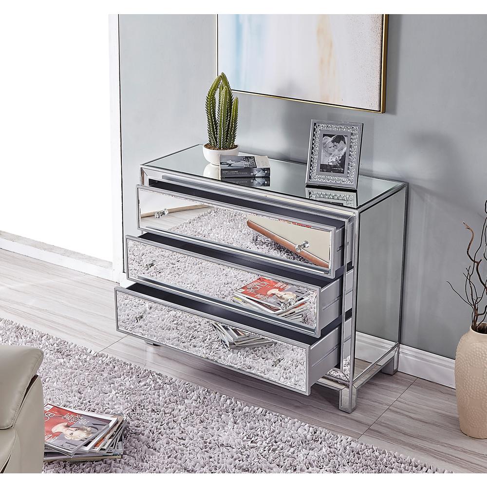 Chest 3 Drawers 40In. W X 16In. D X 32In. H In Antique Silver Paint. Picture 9