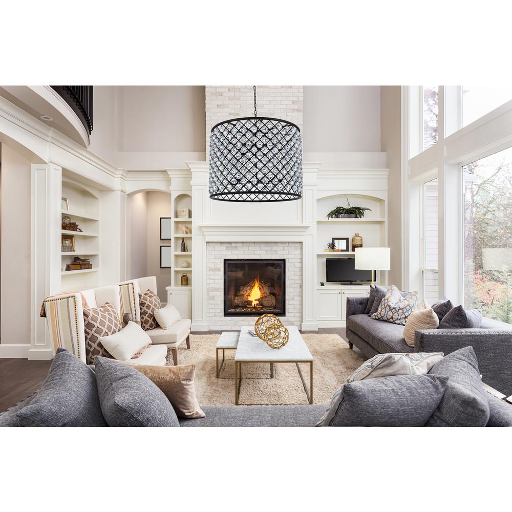Madison 12 Light Matte Black Chandelier Clear Royal Cut Crystal. Picture 8