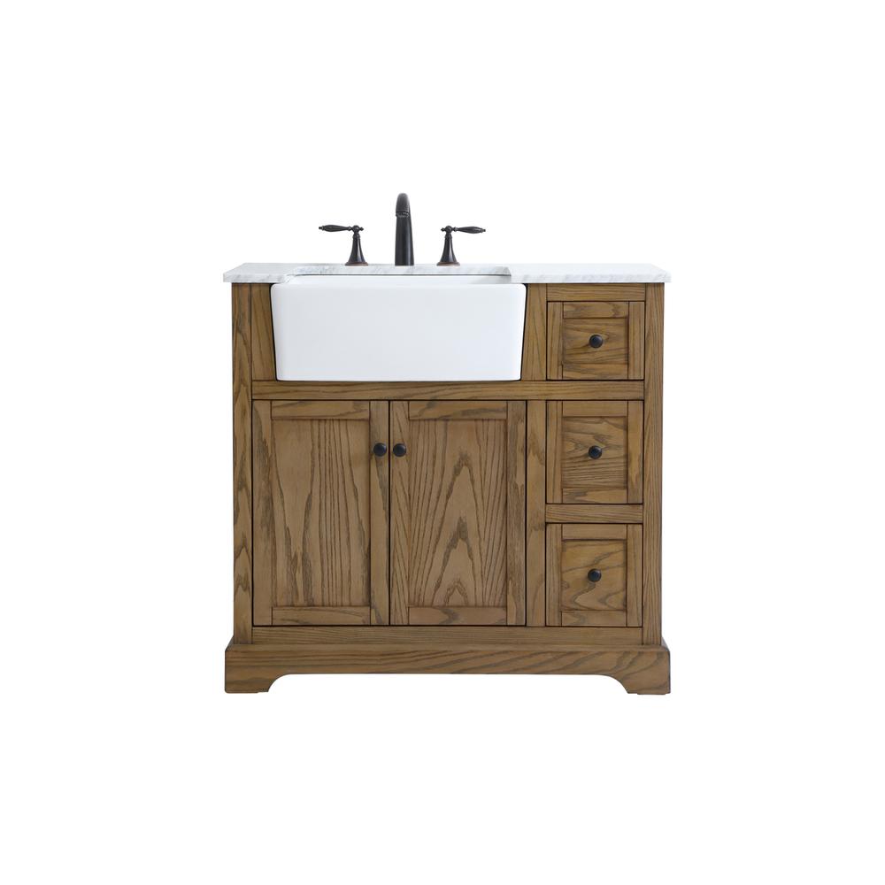 36 Inch Single Bathroom Vanity In Driftwood. Picture 1