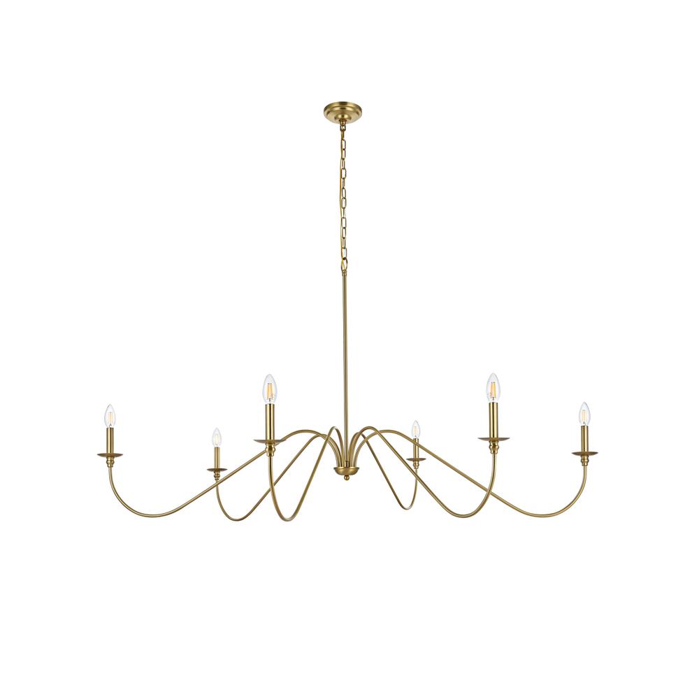 Rohan 60 Inch Chandelier In Satin Gold. Picture 6