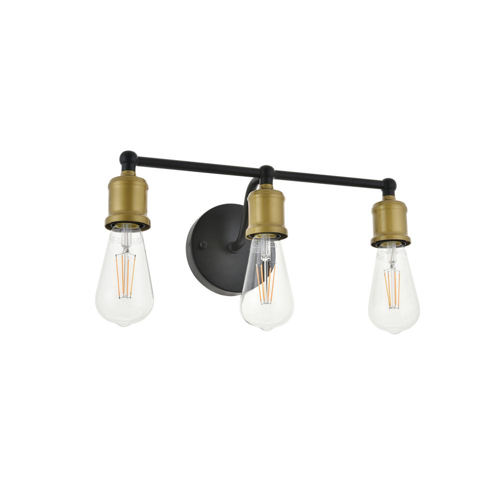 Serif 3 Light Brass And Black Wall Sconce. Picture 4