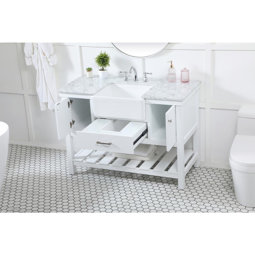 48 Inch Single Bathroom Vanity In White. Picture 3