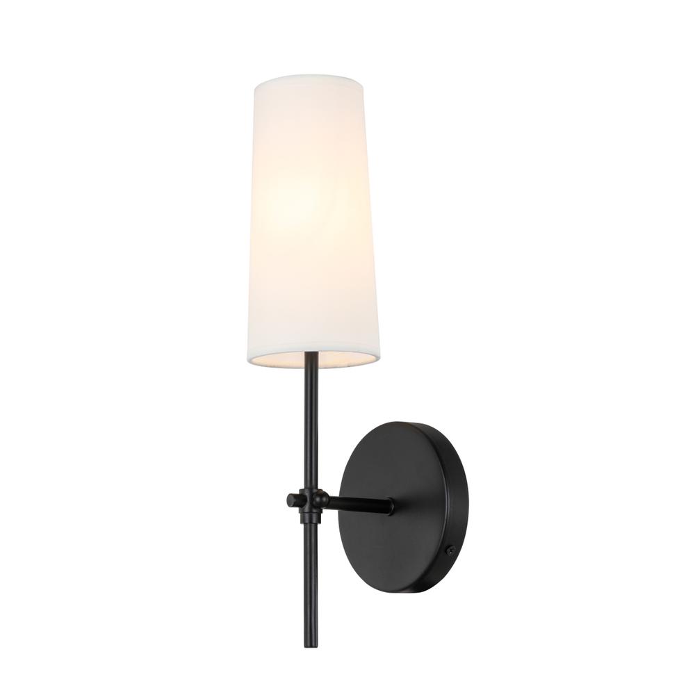 Mel 1 Light Black And White Shade Wall Sconce. Picture 6