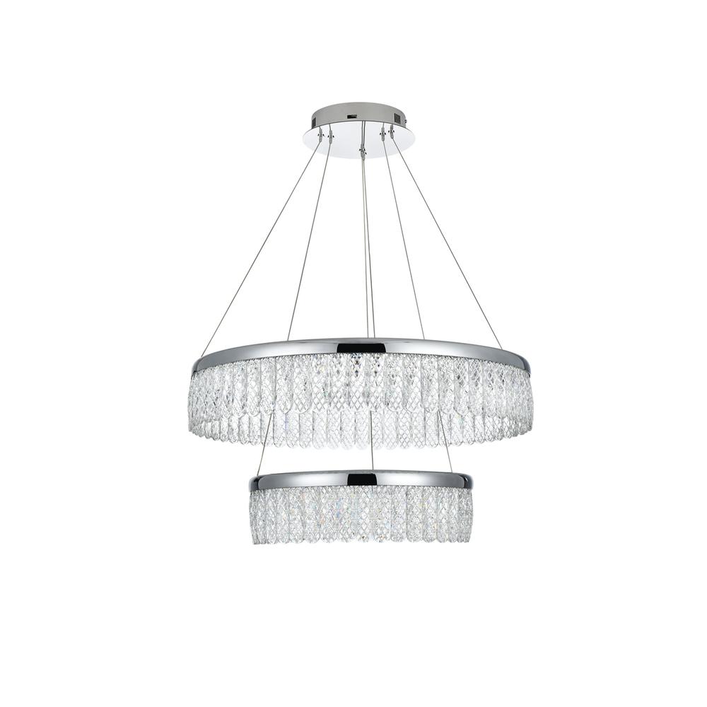 Rune 24 Inch Adjustable Led Chandelier In Chrome. Picture 8
