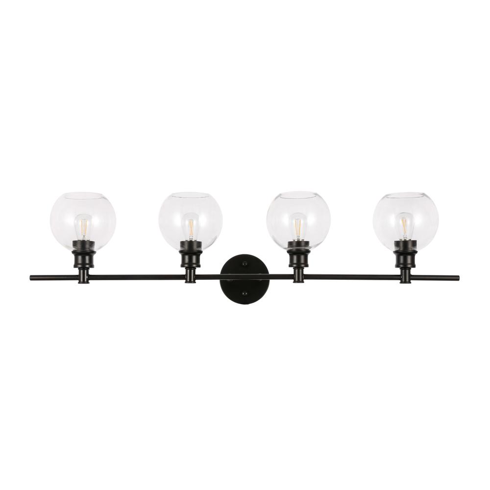 Collier 4 Light Black And Clear Glass Wall Sconce. Picture 2