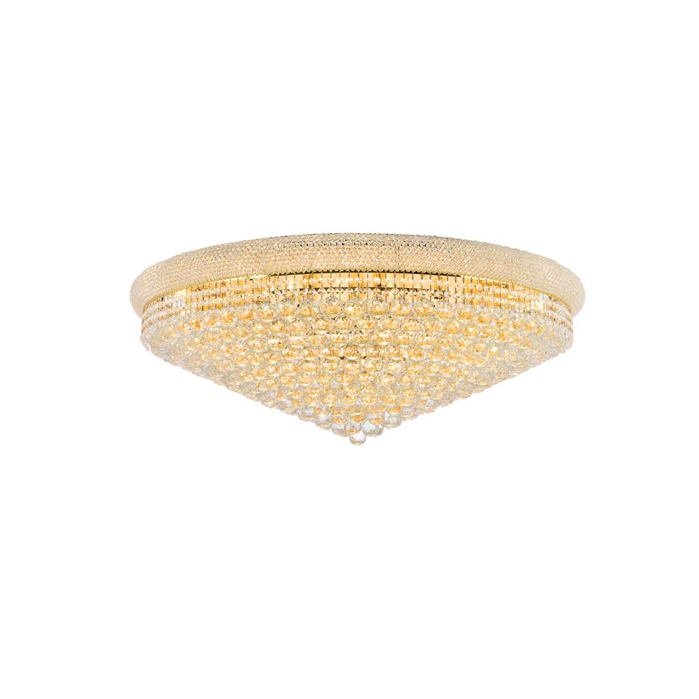 Primo 30 Light Gold Flush Mount Clear Royal Cut Crystal. Picture 2