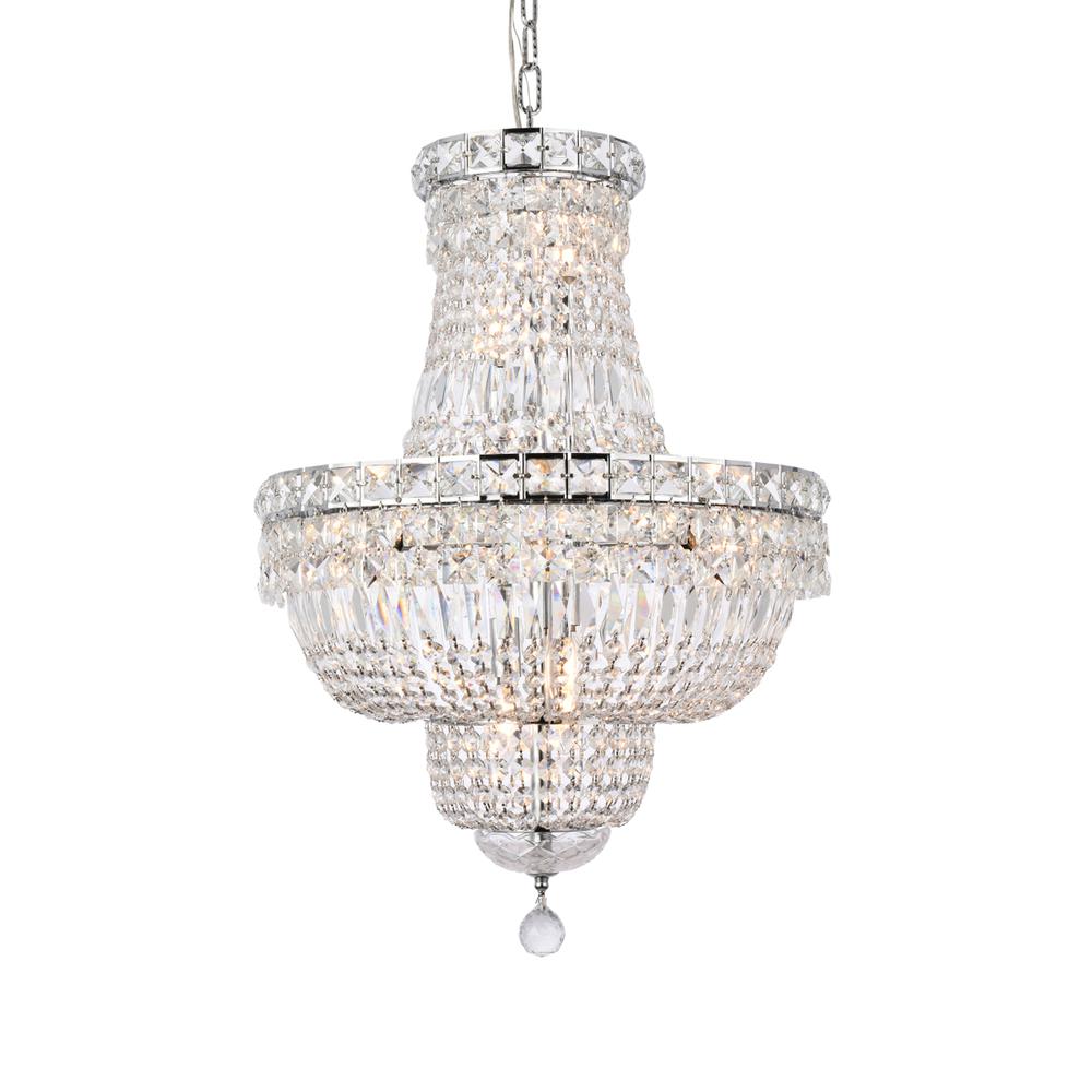 Tranquil 12 Light Chrome Pendant Clear Royal Cut Crystal. Picture 2