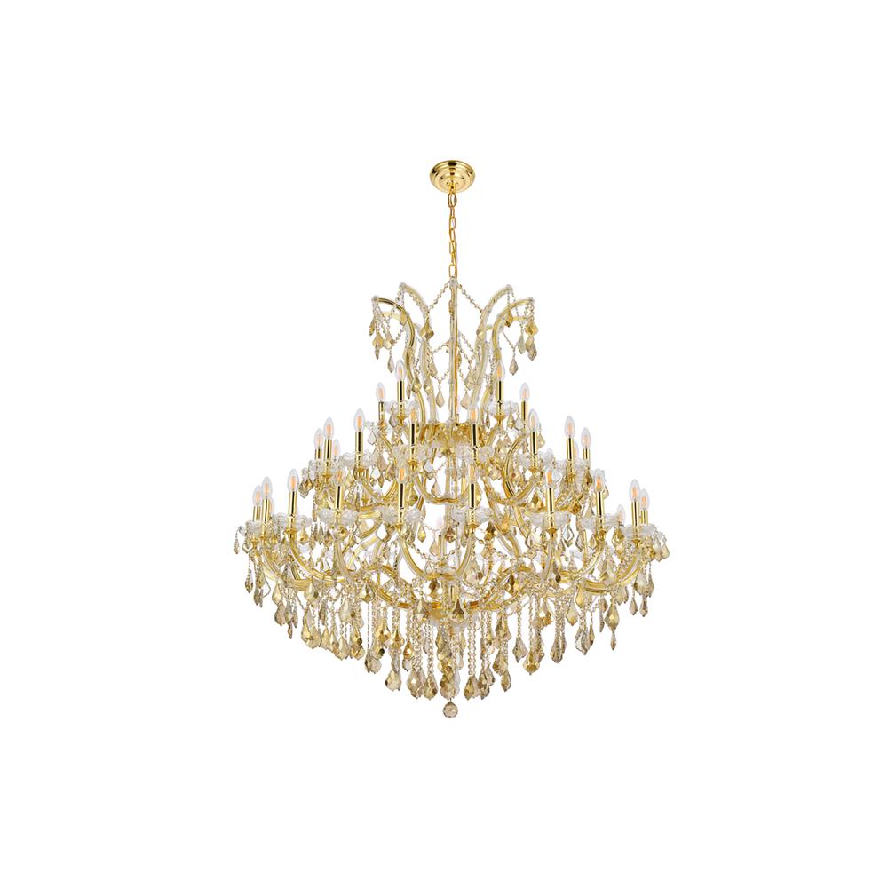 Maria Theresa 41 Light Gold Chandelier Golden Teak (Smoky) Royal Cut Crystal. Picture 6