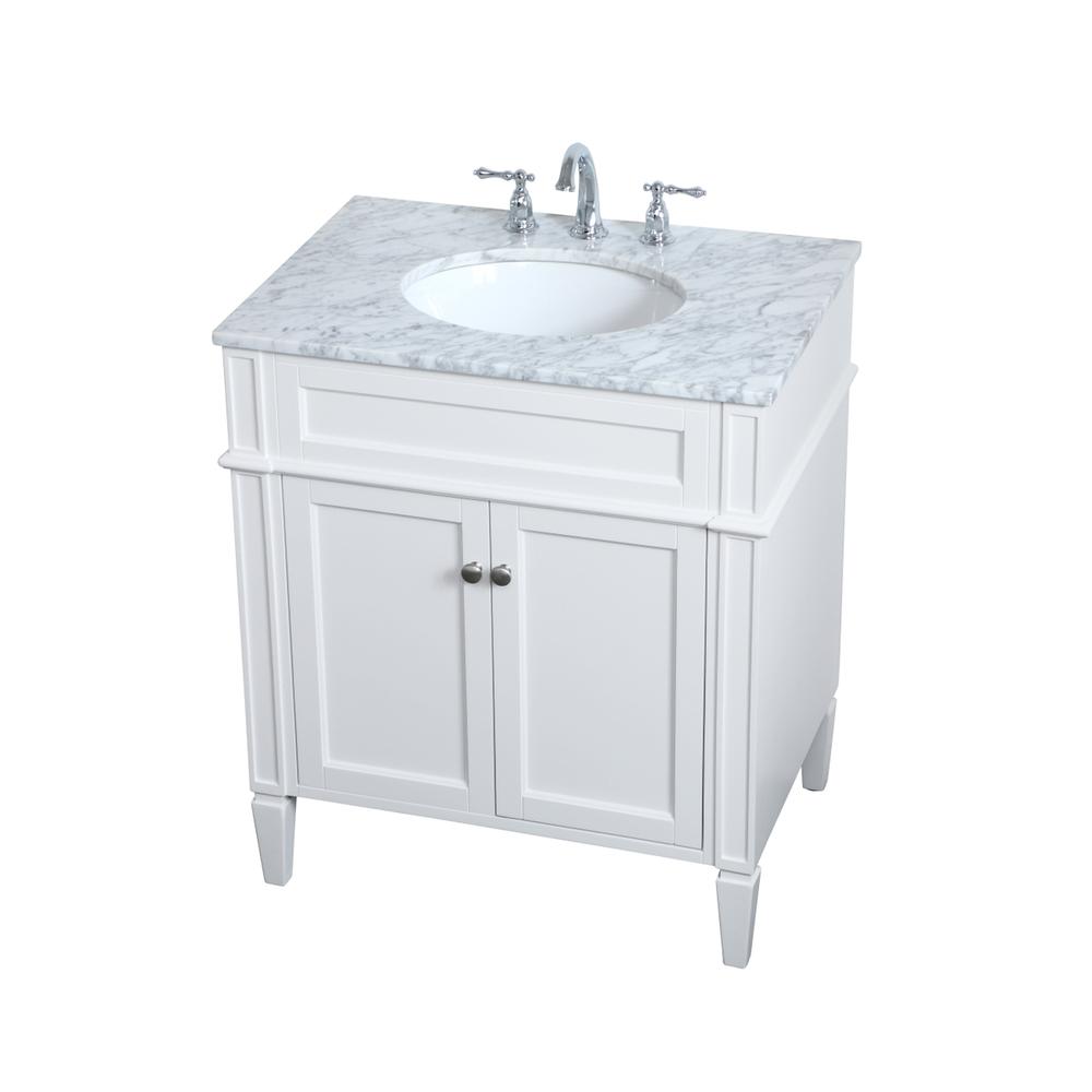 30 Inch Single Bathroom Vanity In White. Picture 7