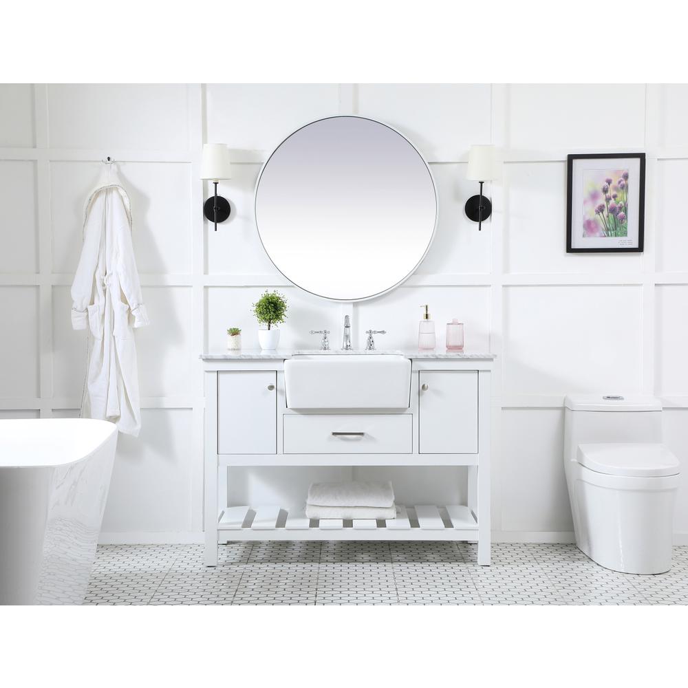 48 Inch Single Bathroom Vanity In White. Picture 4