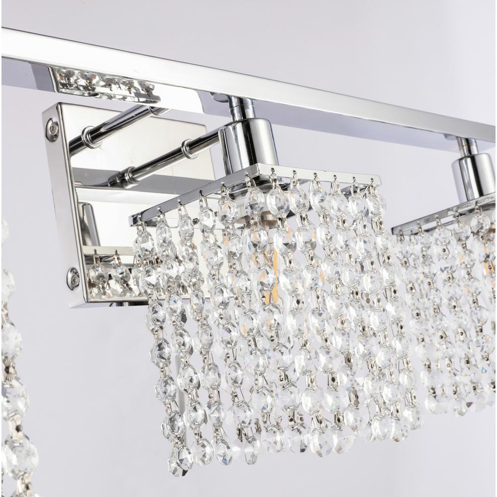 Phineas 3 Light Chrome And Clear Crystals Wall Sconce. Picture 11