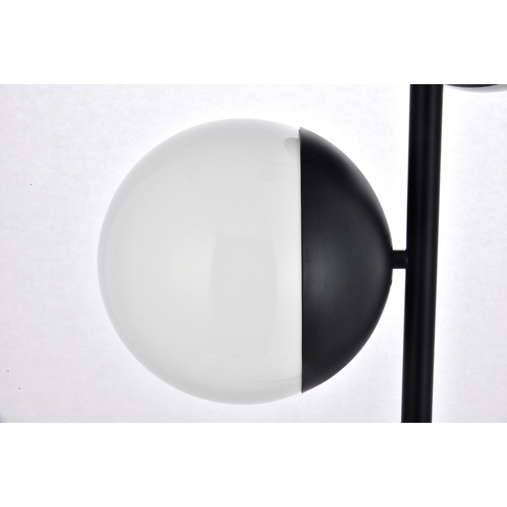 Eclipse 3 Lights Black Floor Lamp With Frosted White Glass. Picture 4