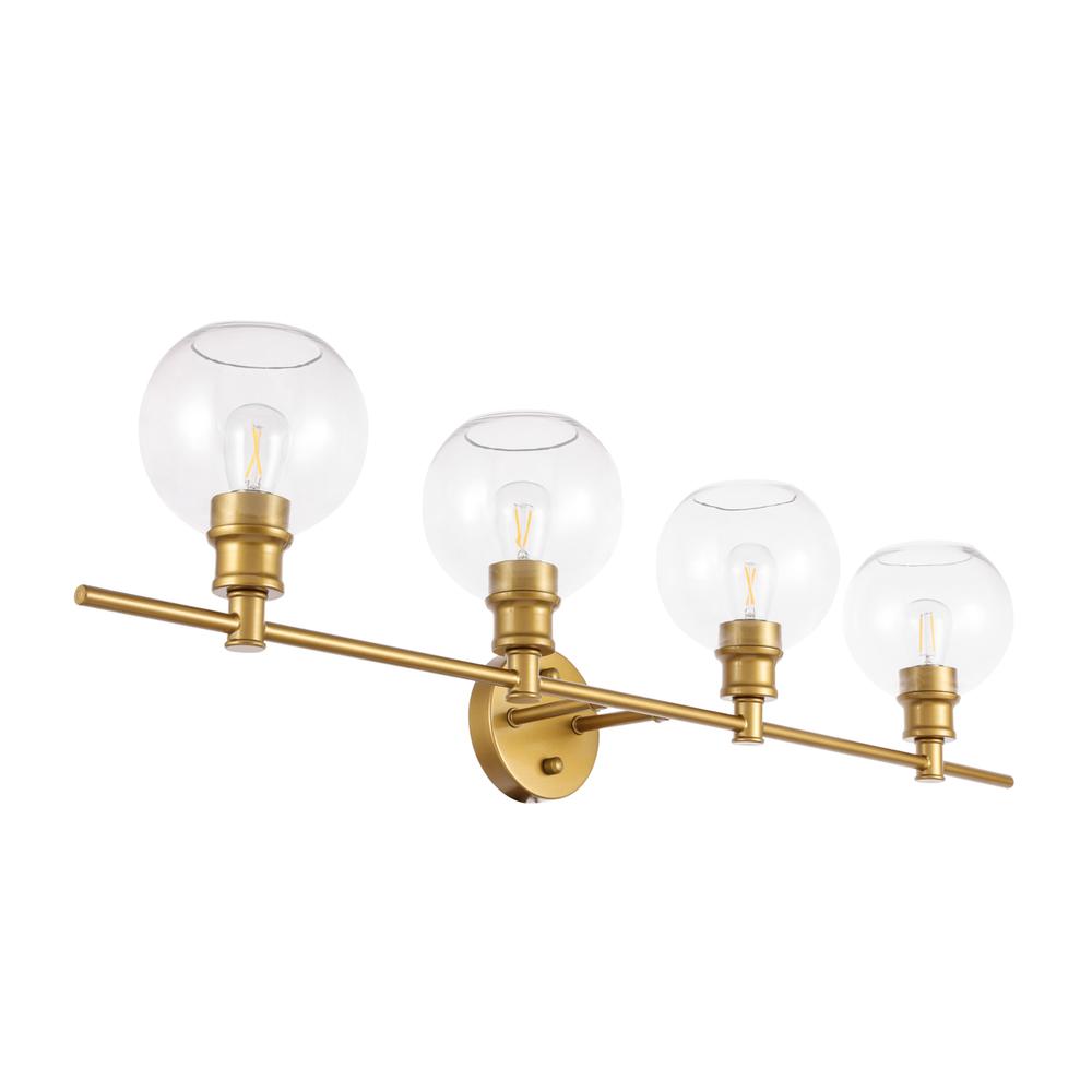 Collier 4 Light Brass And Clear Glass Wall Sconce. Picture 8