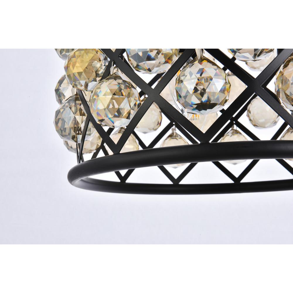 Madison 4 Light Matte Black Pendant Golden Teak (Smoky) Royal Cut Crystal. Picture 2