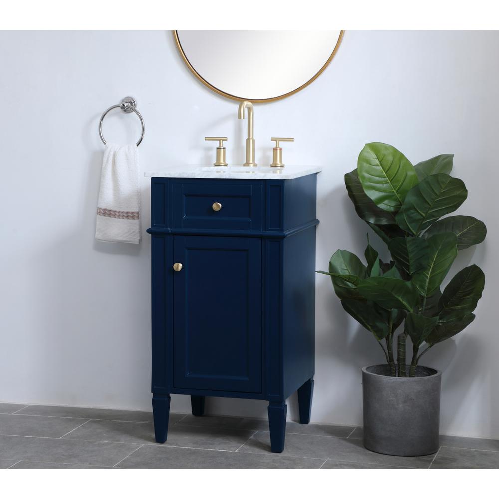 18 Inch Single Bathroom Vanity In Blue. Picture 2