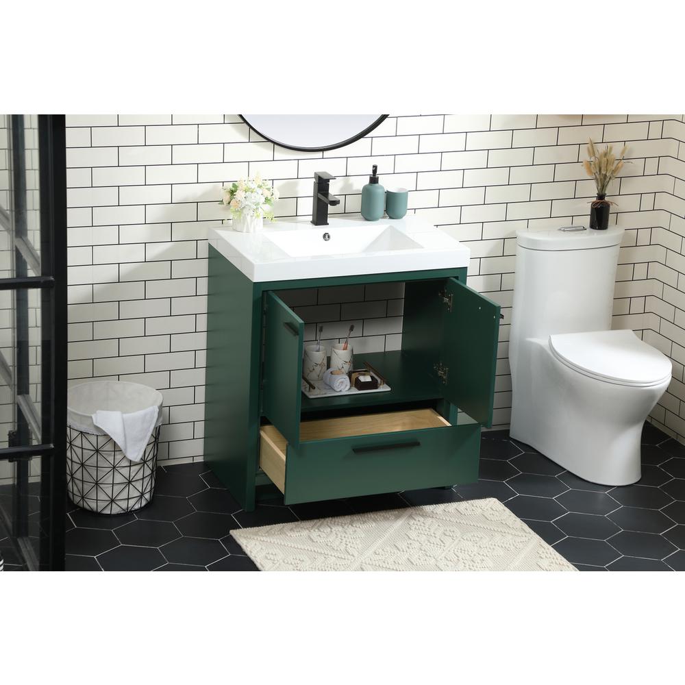 30 Inch Single Bathroom Vanity In Green. Picture 3