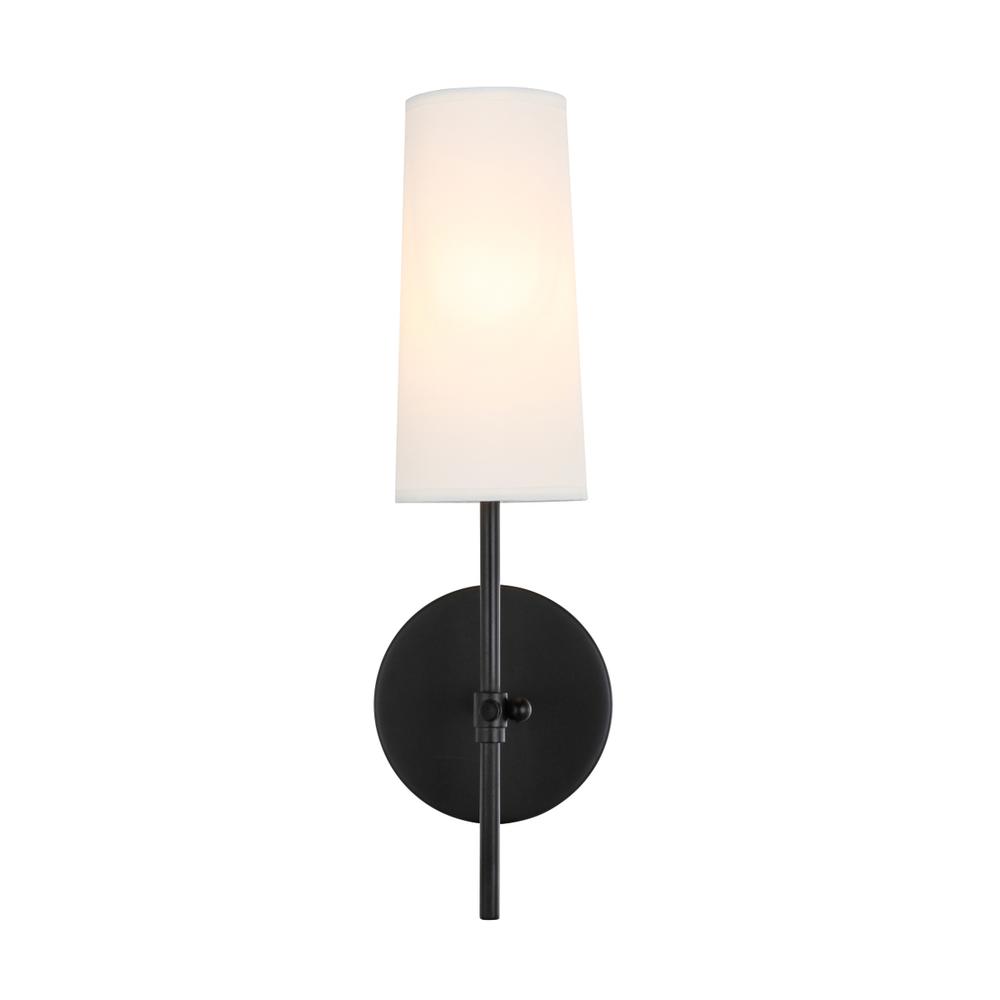 Mel 1 Light Black And White Shade Wall Sconce. Picture 1