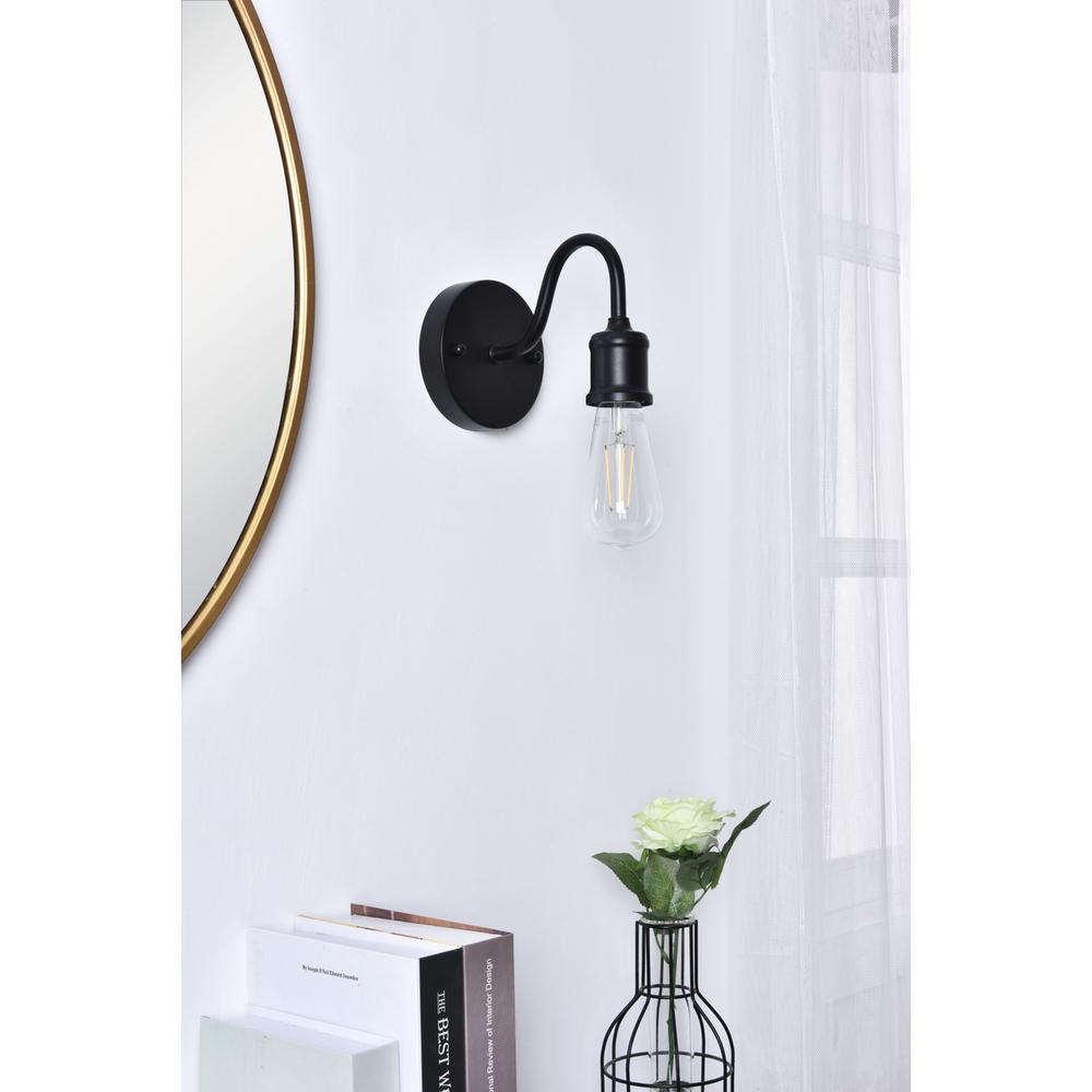 Serif 1 Light Black Wall Sconce. Picture 12